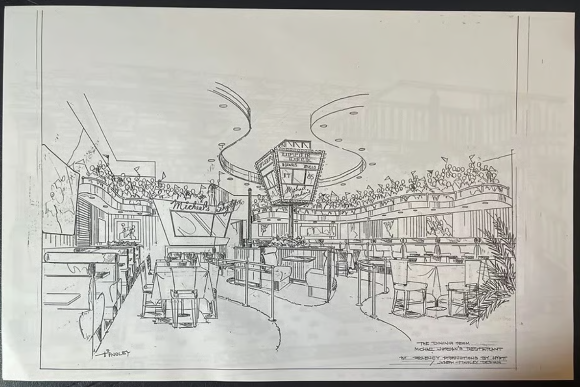 Michael Jordan Upper Deck Restaurant Reprint Blueprint #3