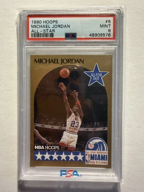 Michael Jordan 1990 Hoops #5 All-Star Card - PSA 9