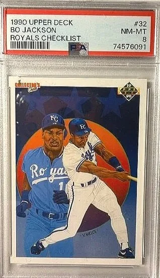 1990 Bo Jackson UD Royals Checklist PSA 8 Card