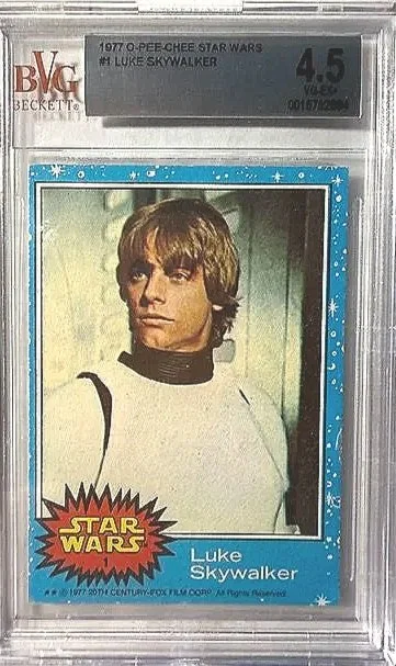 1977 Luke Skywalker Topps O-PEE-CHEE Error Rookie Card
