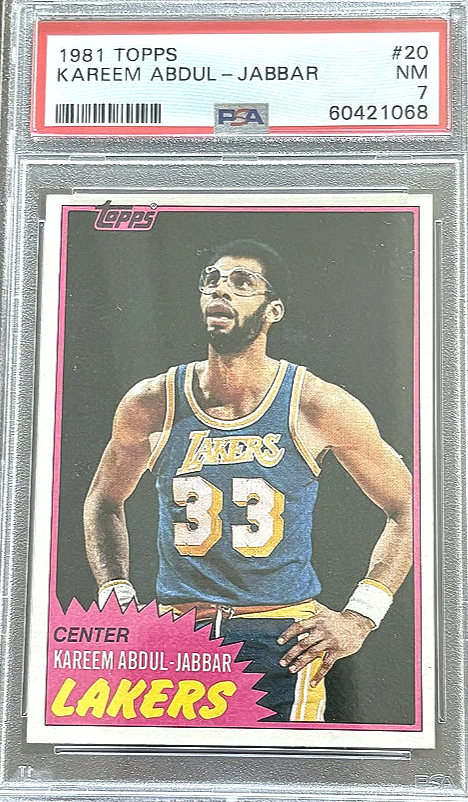 1981 Topps Kareem Abdul-Jabbar Card PSA 7