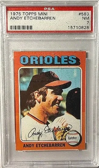 Andy Etchebarren 1975 Topps PSA 7 Mini Card