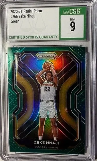 Zeke Ninaji 2020-21 Panini Prizm CSG 9 Green Basketball Card