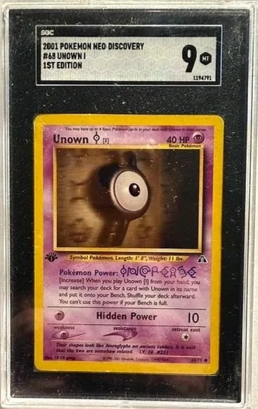 2001 Pokémon Neo Discovery 1st Edition Unown L Card - SGC 9
