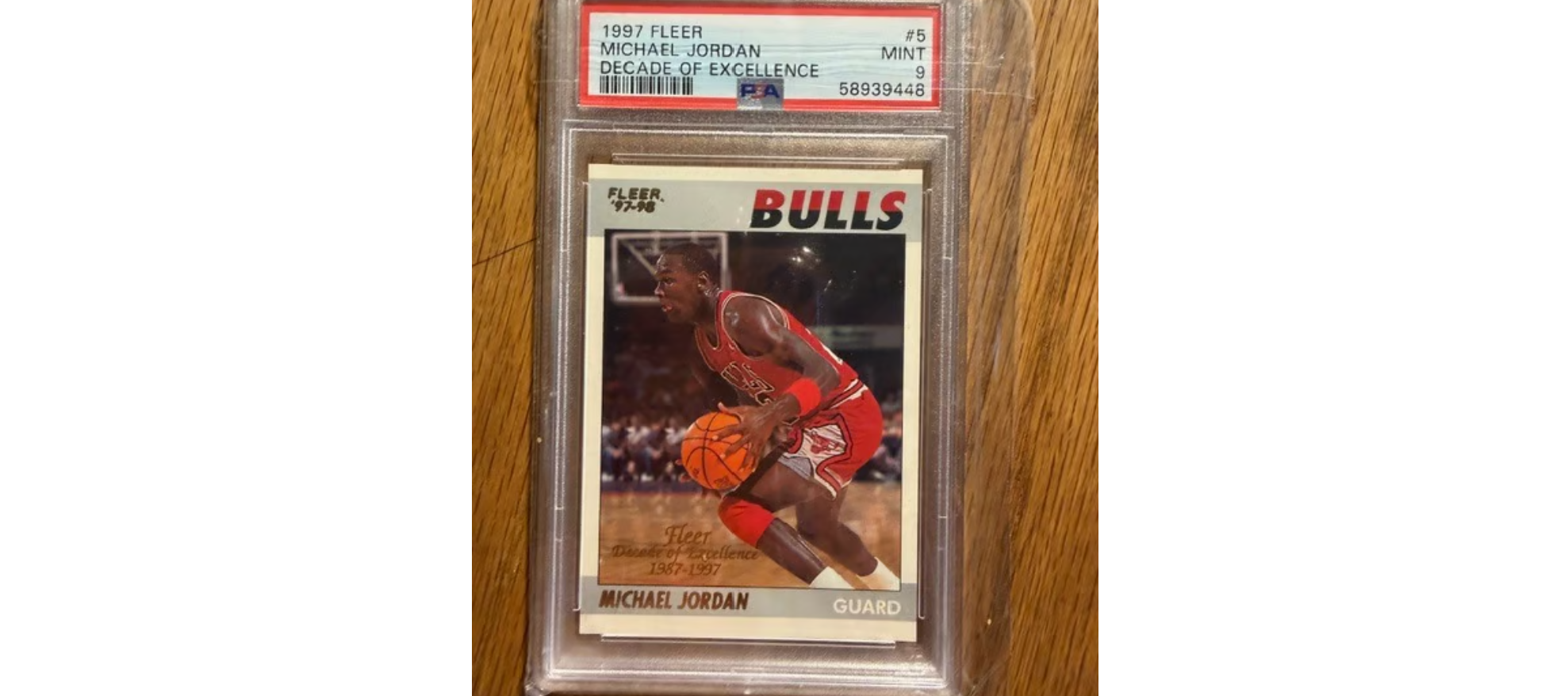 Michael Jordan 1997 Fleer 'Decade of Excellence' Card - PSA Graded Mint 9