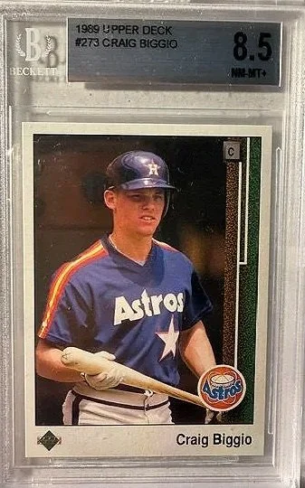 Craig Biggio 1989 Upper Deck RC Beckett 8.5