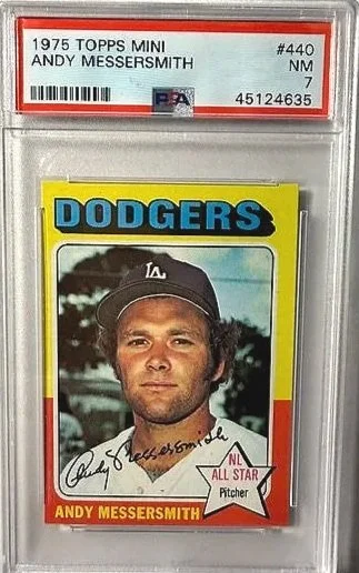 Andy Messersmith 1975 Topps PSA 7 Mini Card