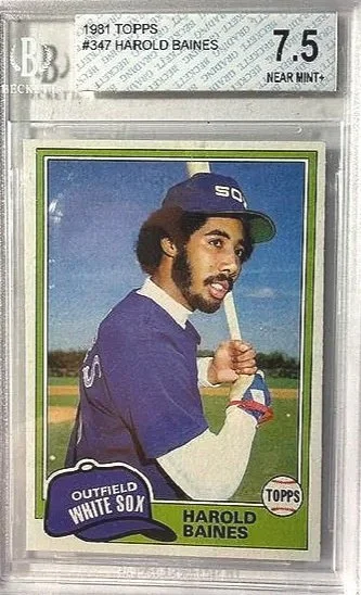 1981 Topps Harold Baines Rookie Card - Beckett 7.5