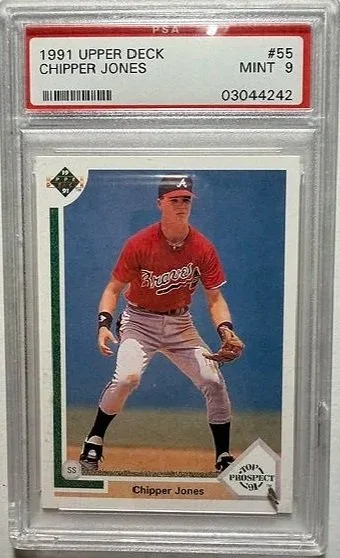 Chipper Jones 1991 Upper Deck Rookie Card - PSA 9