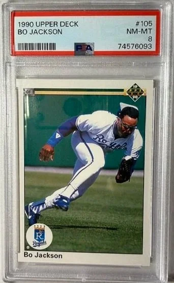 Bo Jackson 1990 Upper Deck Baseball Card - PSA 8