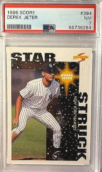 Derek Jeter 1996 Score Rookie Card #384 - PSA 7