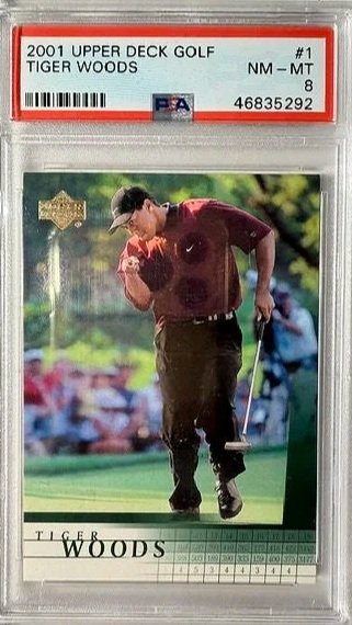 Tiger Woods Upper Deck #1 Rookie Card PSA 8