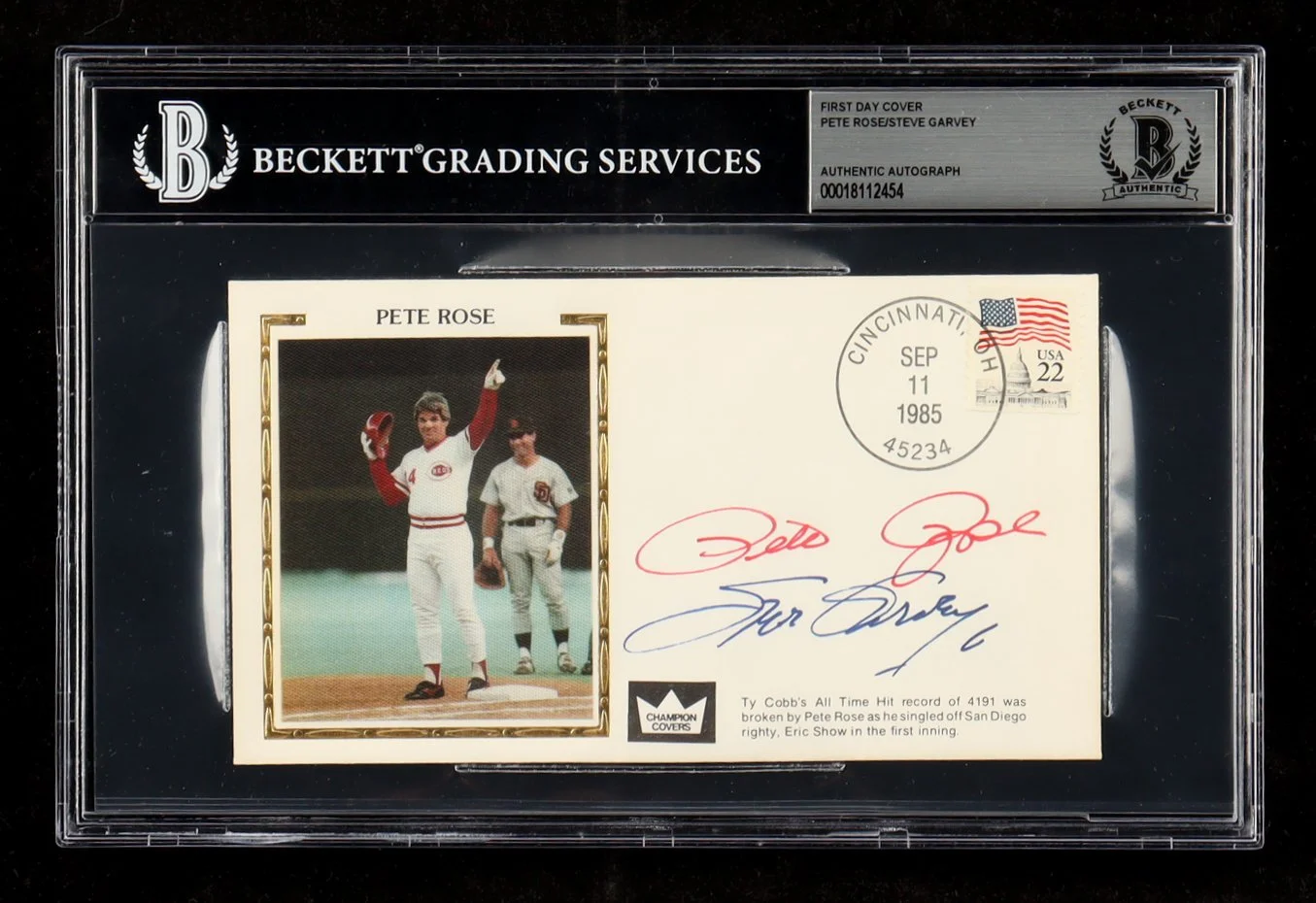 Pete Rose & Steve Garvey Signed 1985 FDC Envelope