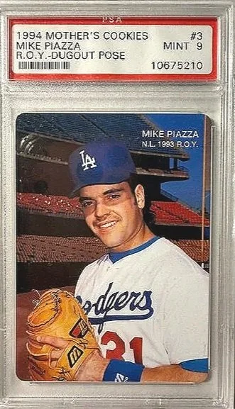 Mike Piazza 1994 ROY Mother's Cookies Card - PSA 9