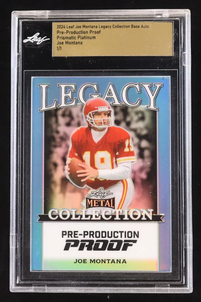 Joe Montana 2024 Leaf Legacy Pre-Production Proof Card