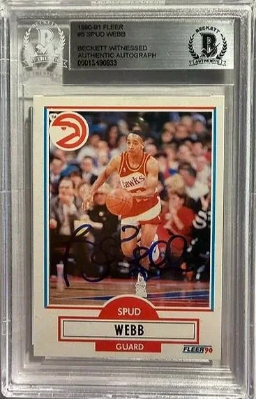 1990 Beckett Spud Webb Signed Fleer NBA Card