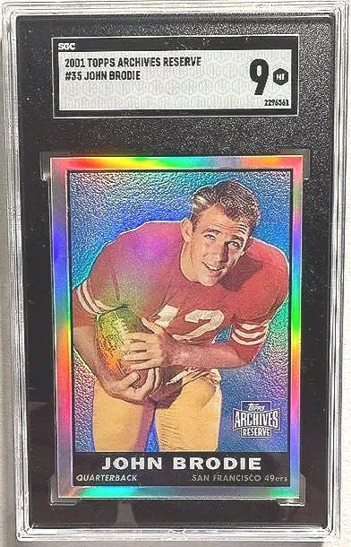 John Brodie RC 2001 Topps Archives Reserve Card - SGC 9