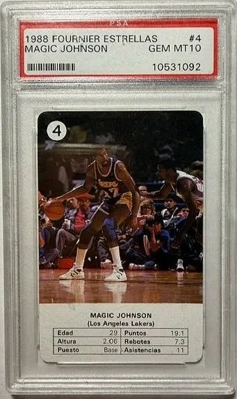 1988 PSA 10 Fournier Estrellas Magic Johnson Card