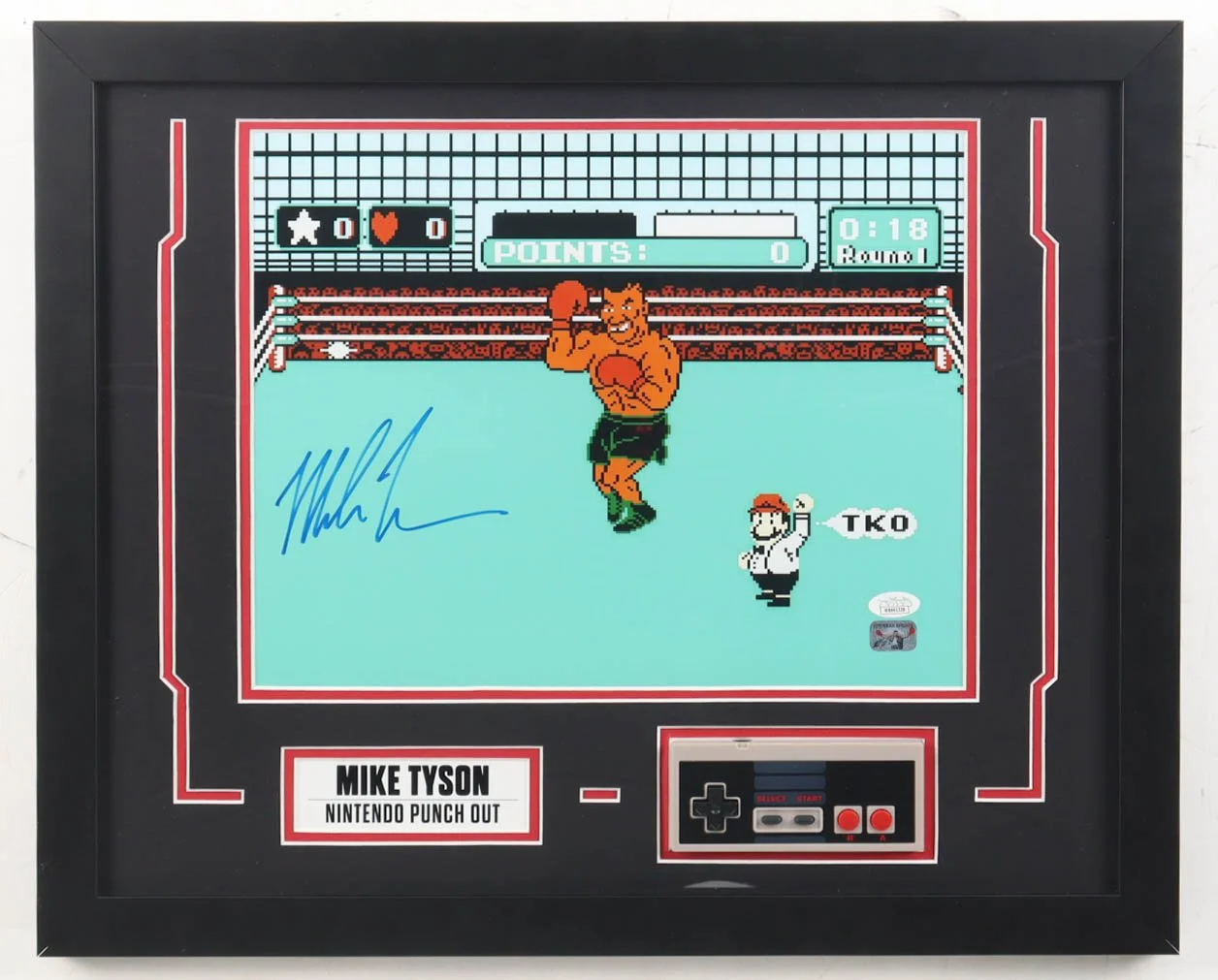 Mike Tyson Signed Framed 'Punch-Out!!' Display with NES Controller