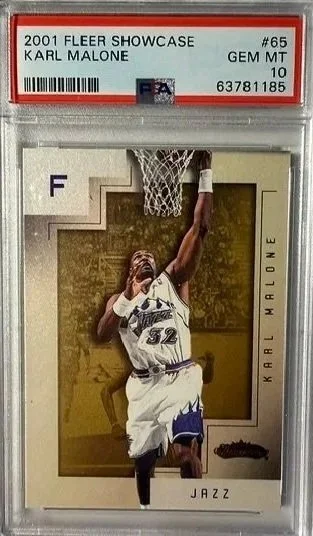 Karl Malone 2001 Fleer Showcase #65 Card - PSA 10
