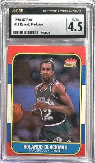 Rolando Blackman 1986 Fleer #11 Basketball Card - CSG 4.5