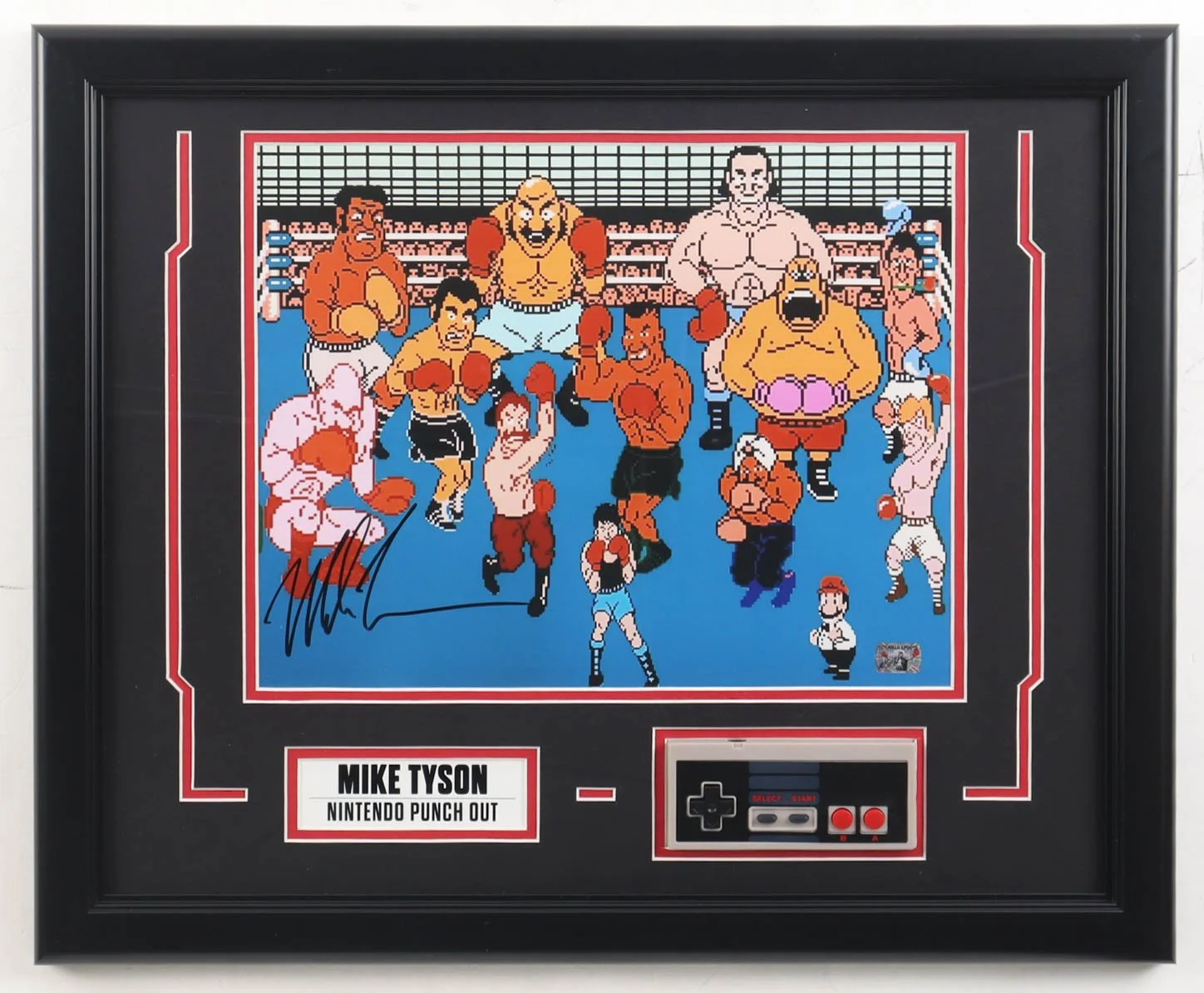 Mike Tyson Signed Punch-Out Photo Display