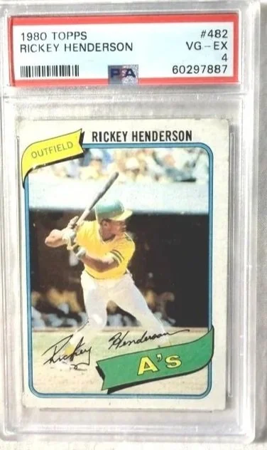 1980 Topps Rickey Henderson Rookie Card - PSA VG-EX 4
