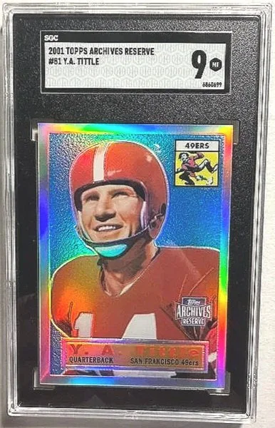 YA Tittle 2001 Topps Archives SGC 9 Card