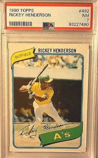 1980 Topps Rickey Henderson Rookie Card - PSA 7