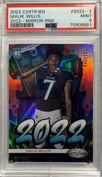 Malik Willis Mirror Pink Rookie Card - PSA 9