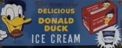 1960s Vintage Donald Duck Ice Cream Porcelain Sign