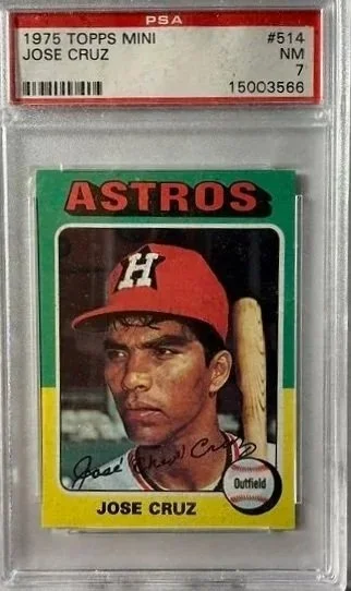 José Cruz 1975 Topps Mini Card PSA 7