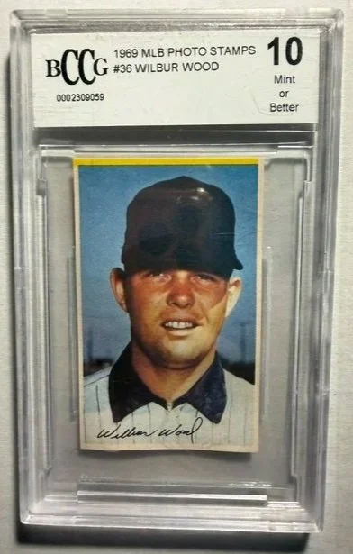 Wilbur Wood 1969 Baseball Stamp BCCG Mint 10