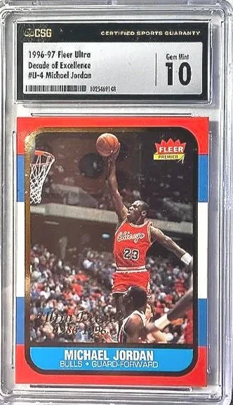 Michael Jordan Rookie Fleer Ultra 1996 CSG Gem Mint 10