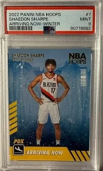 Shaedon Sharpe Panini Hoops Rookie Card - PSA 9 Graded