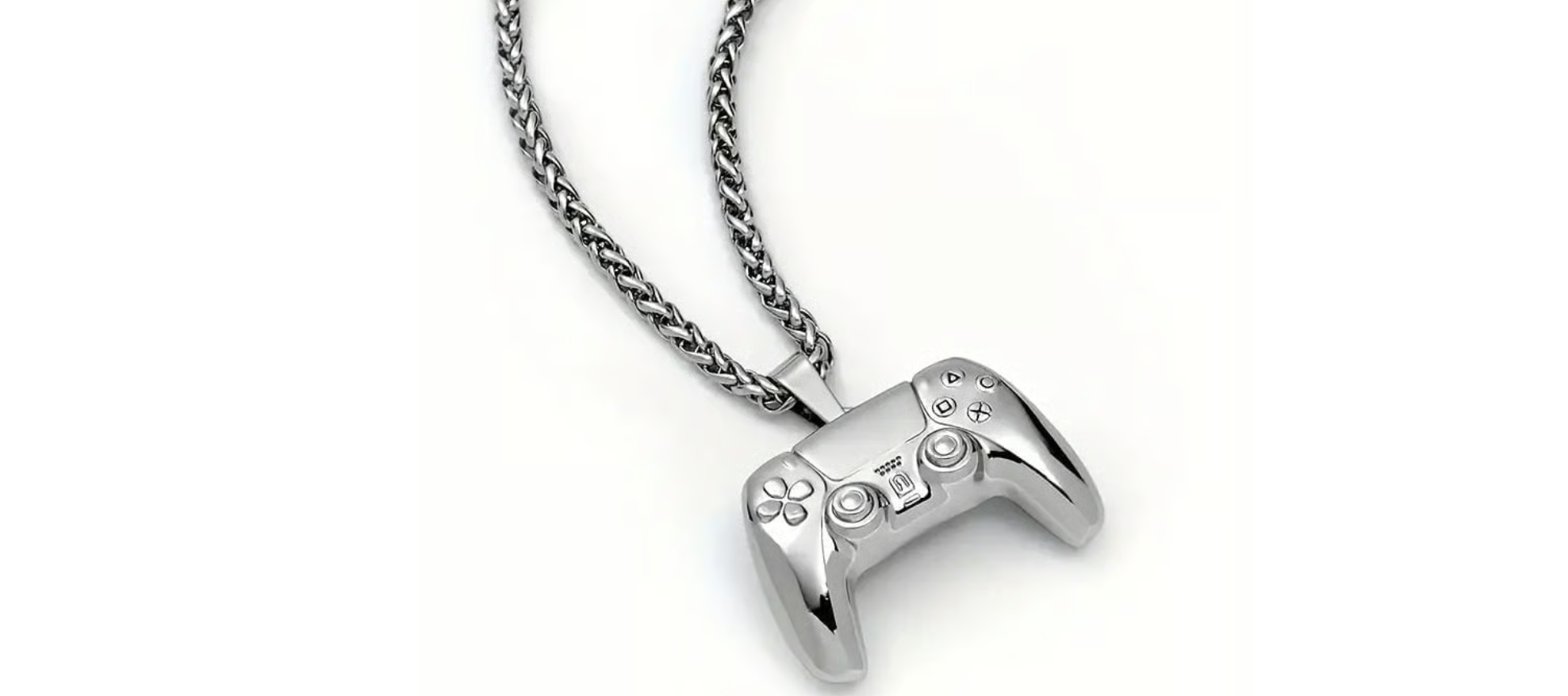 Silver Video Game Console Necklace - Gaming Pendant