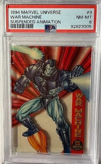 1994 Marvel Universe War Machine Suspended Animation Card - PSA 8