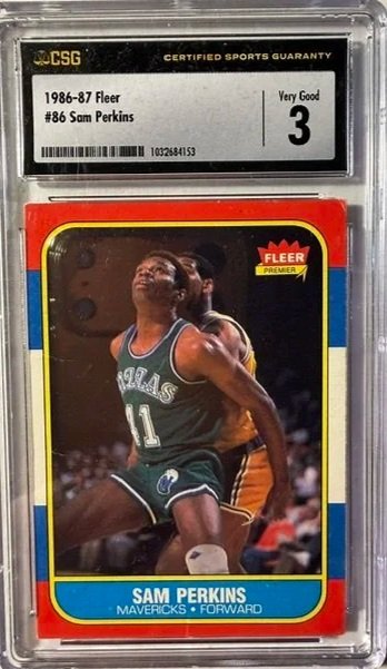 Sam Perkins 1986 Fleer Rookie Basketball Card