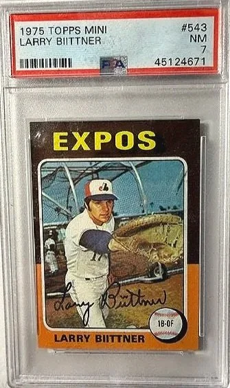 1975 Topps Mini Larry Bittner PSA 7 Card