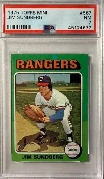 1975 Topps Mini Jim Sundberg PSA 7 RC