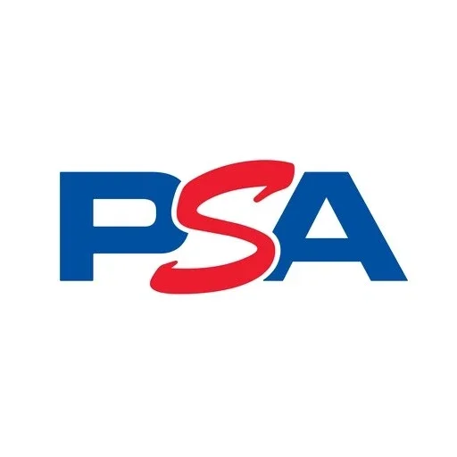PSA logo with blue and red text on a white background.