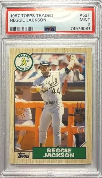 Reggie Jackson 1987 PSA 9 Topps Traded Card