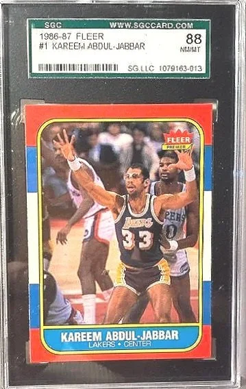 Kareem Abdul-Jabbar 1986 Fleer SGC 88 Basketball Card