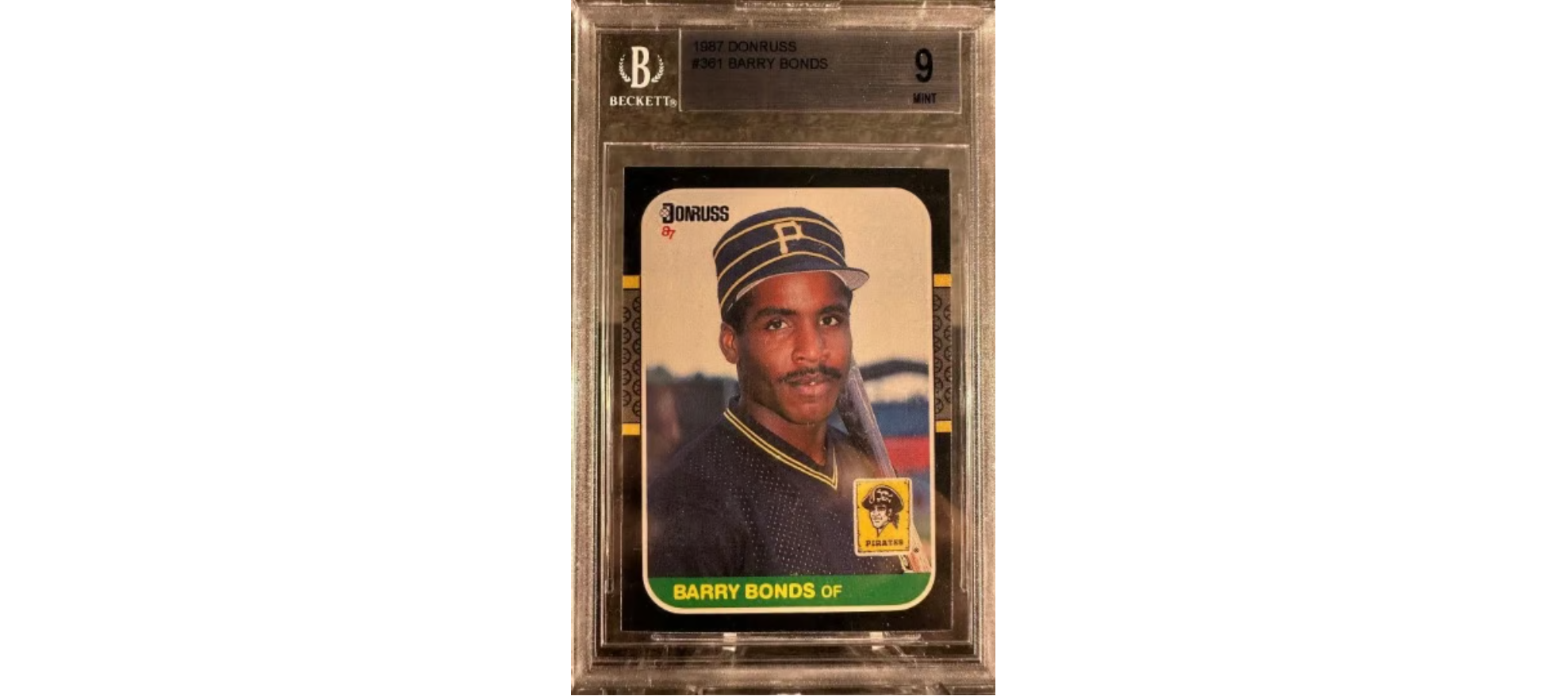 1987 Barry Bonds Donruss Rookie Card - BVG 9