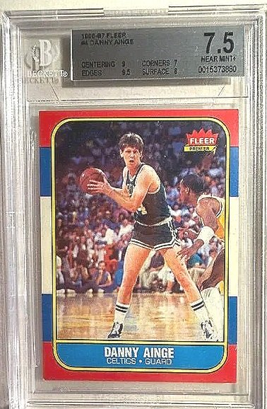 Danny Ainge 1986-87 #4 Fleer Beckett 7.5 Card