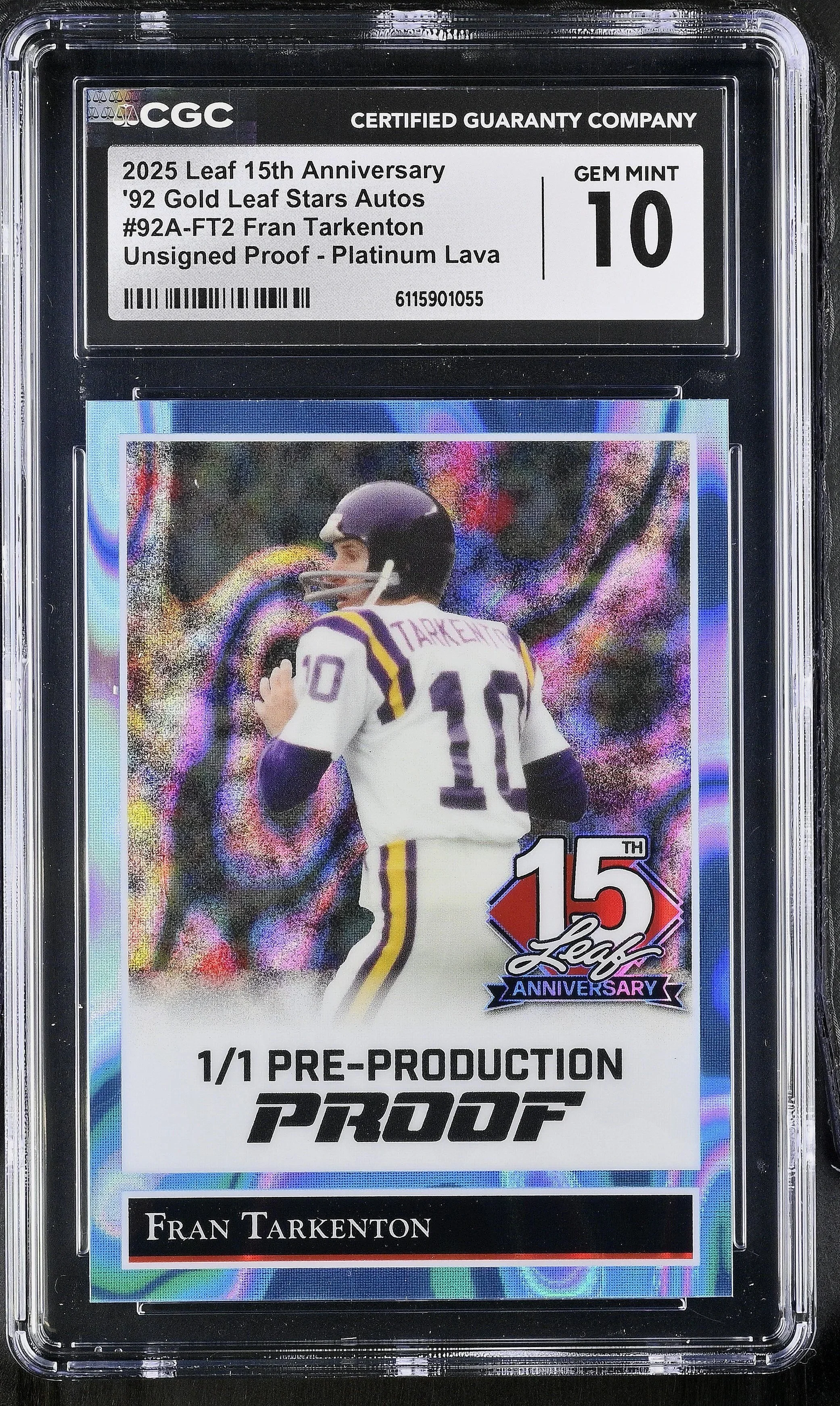 1782764947-Fran-Tarkenton-2025-Leaf-15th-Anniversary-92-Gold-Leaf-Stars-Autos-Unsigned-Pre-Production-Proof-Platinum-Lava-92AFT2-1-1-CGC-10-PristineAuction.com.jpg