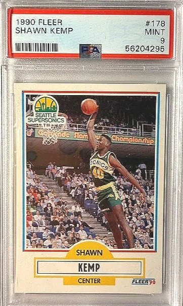 Shawn Kemp 1990 Fleer Rookie Card #178 (PSA 9)