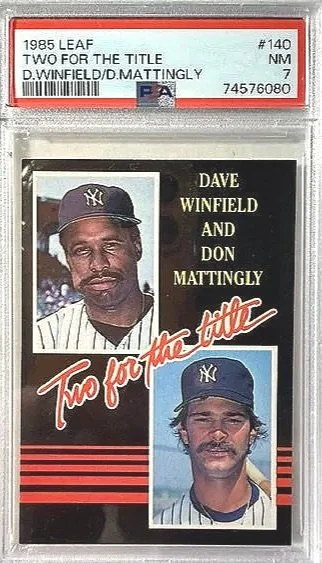 1985 Don Mattingly & Dave Winfield Leaf PSA 7 Card