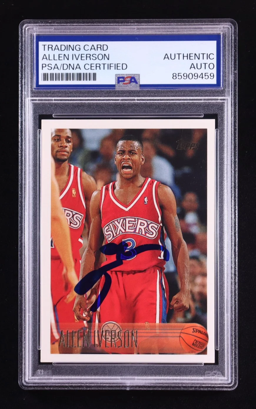Allen Iverson Signed 1996-97 Topps Rookie Card (PSA/DNA)