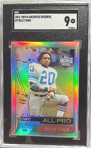 Billy Sims 2001 Topps Archives Reserve Rookie Card SGC 9
